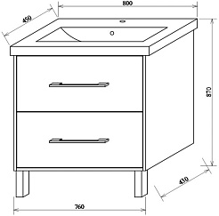 Sanflor Тумба под раковину Экко 80 сирень/белая – фотография-4